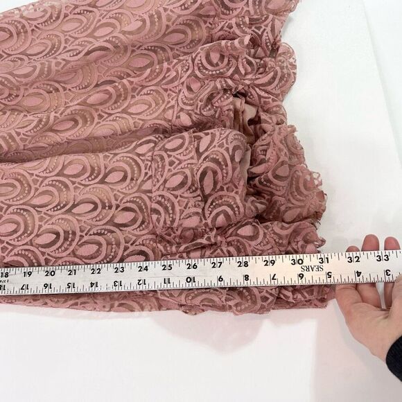 Free People Dress Womens Small Adella Lace Strappy Tiered Ruffle Slip NEW Pink - Picture 5 of 12